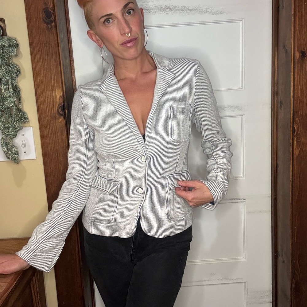 Marc By Marc Jacobs Striped Seersucker Blazer